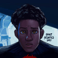 Miles Morales Headshot W/Extra Shading andComplex Background